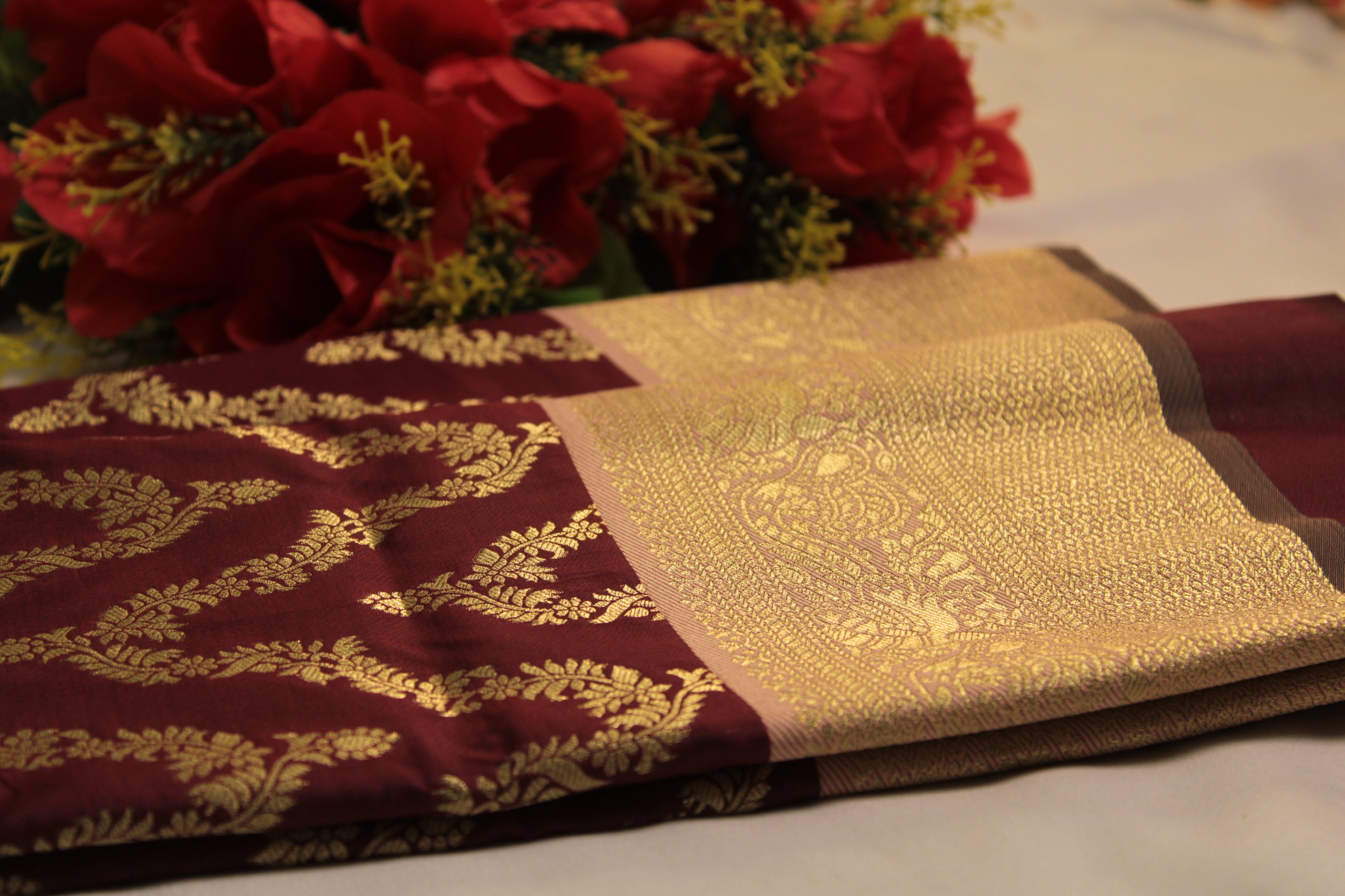 Semi silk necklace saree