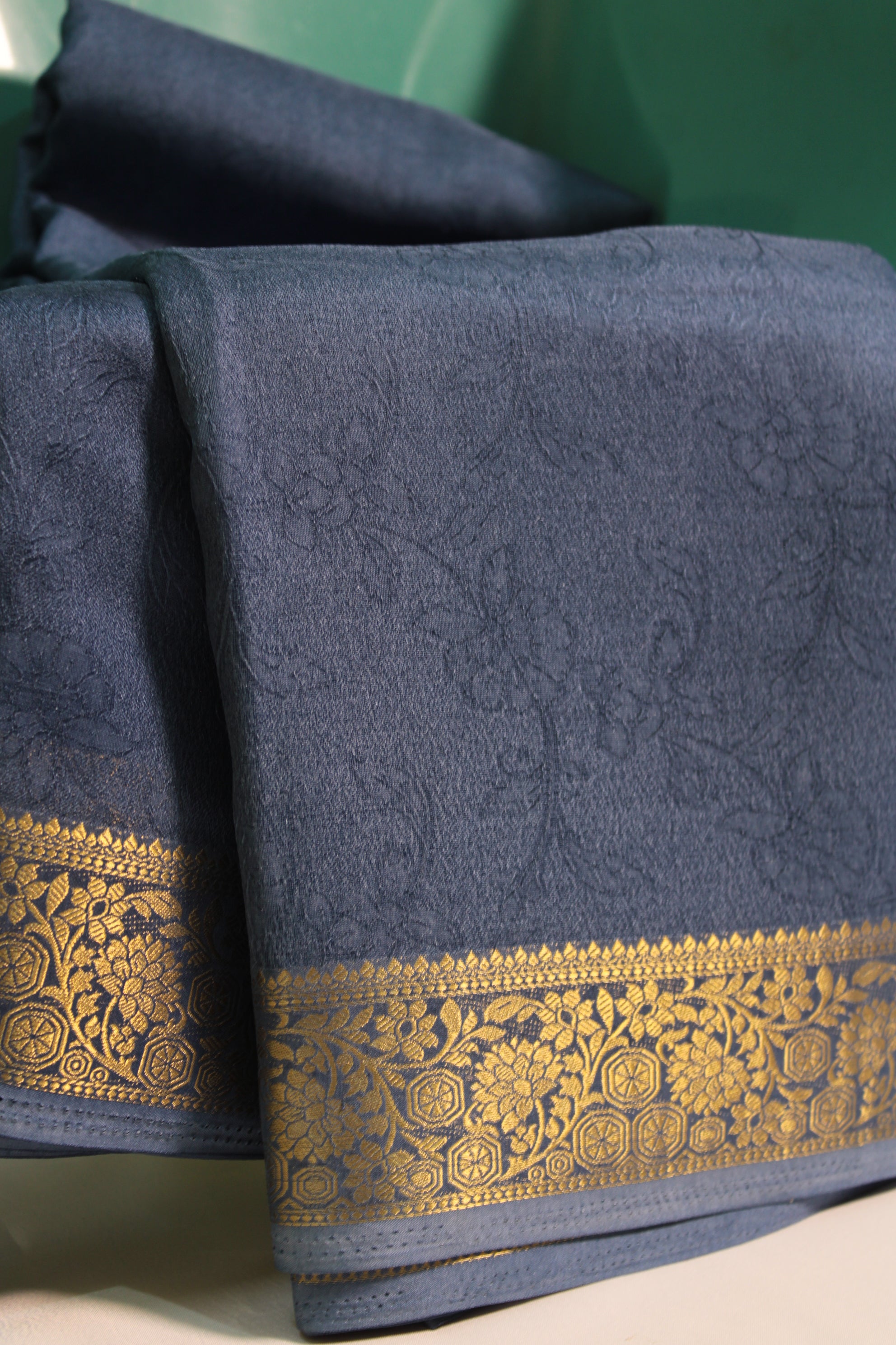 Silk saree with gold border