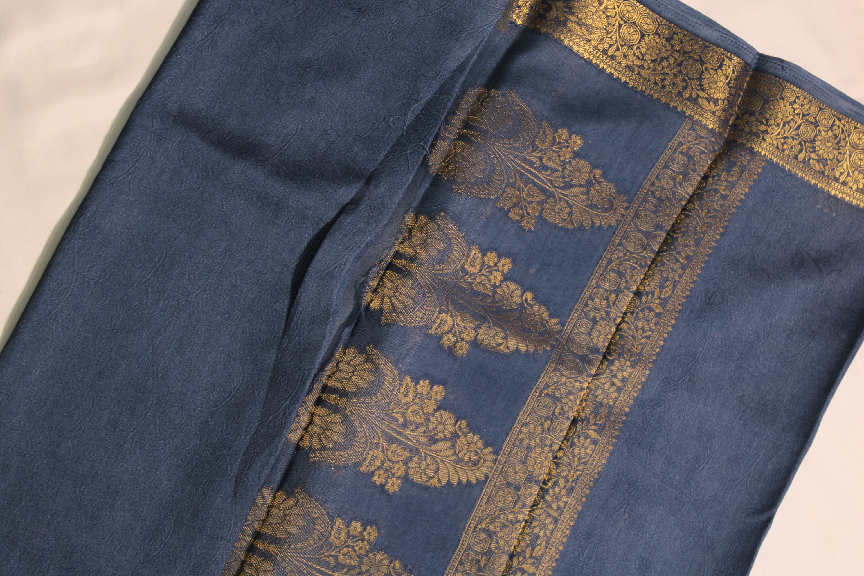 Silk saree with gold border