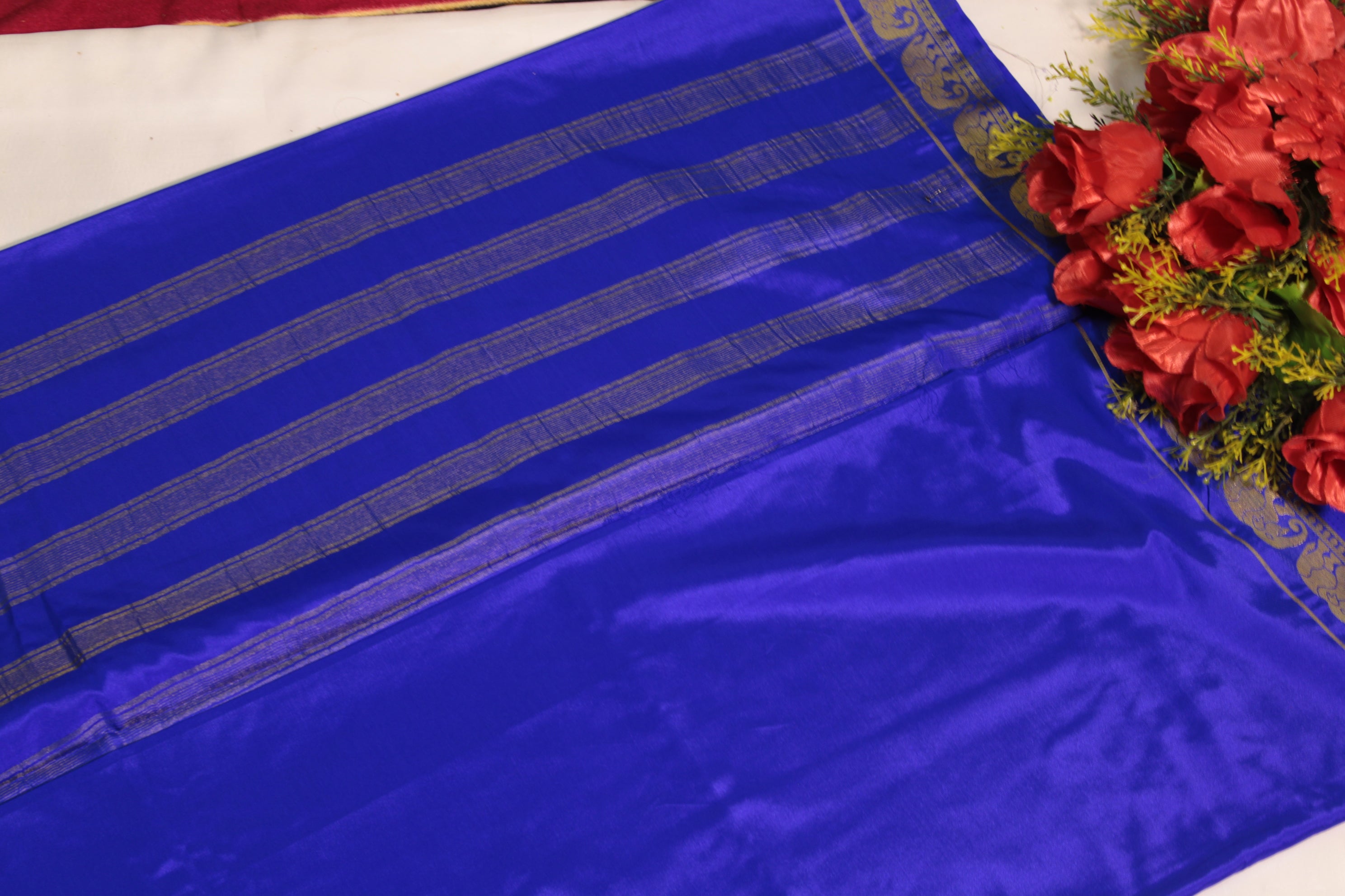 Mysore crape silk saree (Blue)