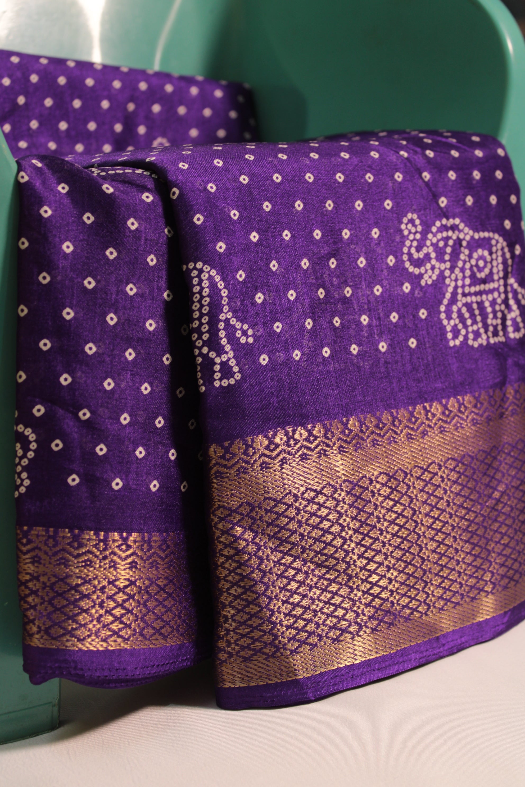 Purple semi cotton saree