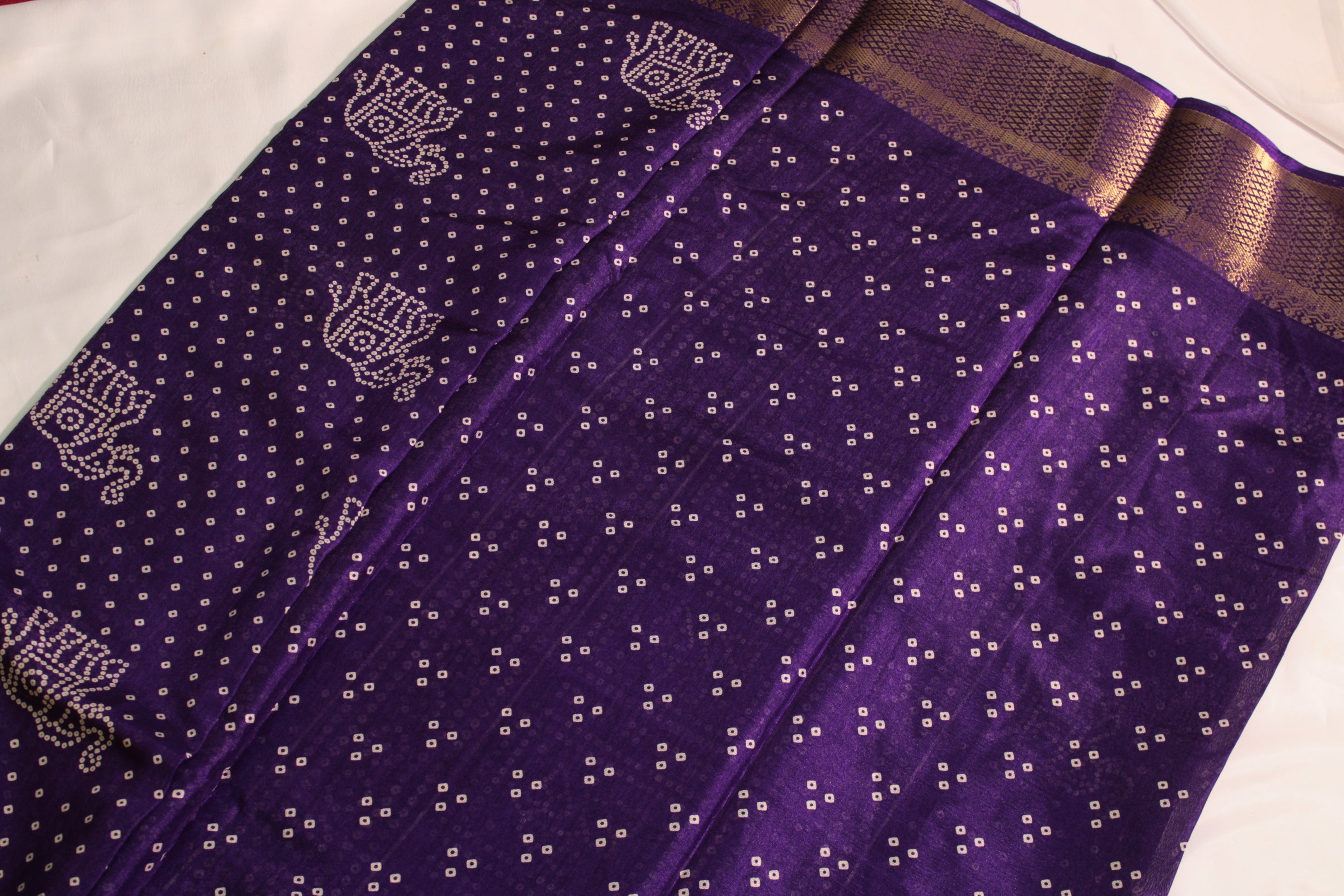 Purple semi cotton saree